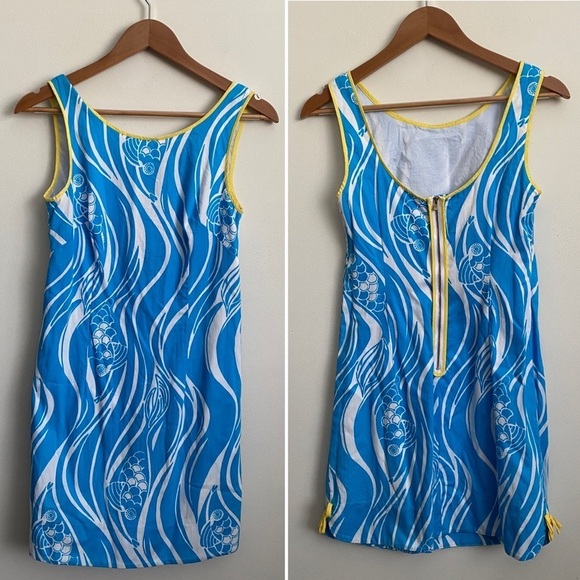 Lilly Pulitzer || Delia Shift Dress Joe Fish Print Blue 2 - Picture 10 of 10